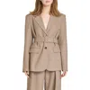 Wayf Maddox Belted Blazer In Neutral