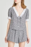 Shop Wayf X Styled By Coco! Maggie Eyelet Detail Seersucker Top
