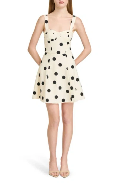 Wayf Marcy Polka Dot Stretch Cotton Bustier Minidress In Multi
