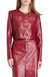 Wayf Margaux Faux Leather Crop Jacket