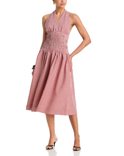 Wayf Margeaux Halter Dress In Red