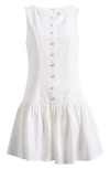 Wayf Martini Linen Blend Minidress In Ivory