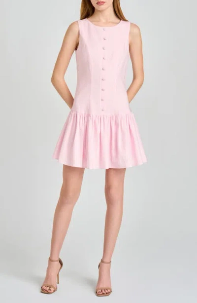Wayf Martini Linen Blend Minidress In Pink