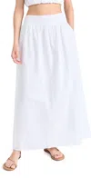 Wayf Catalina Embroidered Eyelet Cotton Maxi Skirt In Ivory