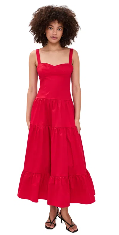 Wayf Melinda Sweetheart Neck Midi Dress In Multi