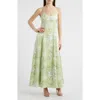 Wayf Mella Floral Cocktail Dress In Celery Bouquet