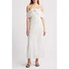Wayf Mini Polka Dot Off The Shoulder Dress