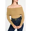 Wayf Morgan Off The Shoulder Sweater In Taupe