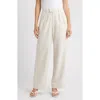 Wayf Naomi Linen Blend Straight Leg Pants In White