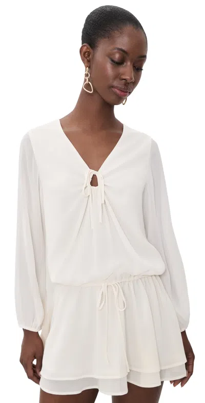 Wayf Nila Long Sleeve Dress Ivory In White
