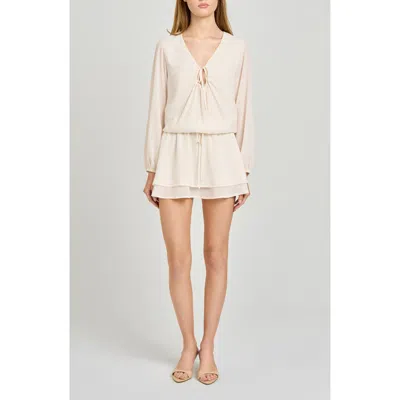 Wayf Nila Long Sleeve Minidress In White