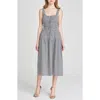 Wayf Sleeveless Smocked Drop-waist Midi Dress