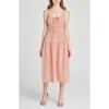 Wayf Nina Smock Waist Seersucker Midi Dress