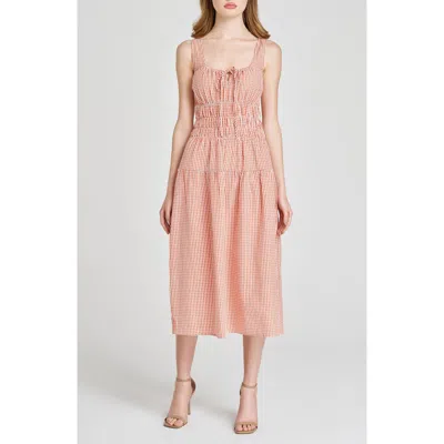 Wayf Nina Smock Waist Seersucker Midi Dress