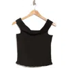 Wayf Off The Shoulder Smocked Top In Black