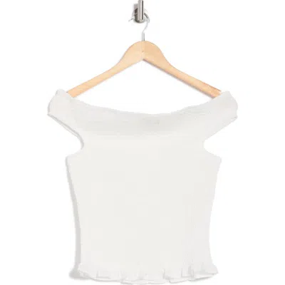 Wayf Off The Shoulder Smocked Top In Ivory