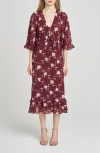 Wayf Ojai Midi Dress In Burgundy