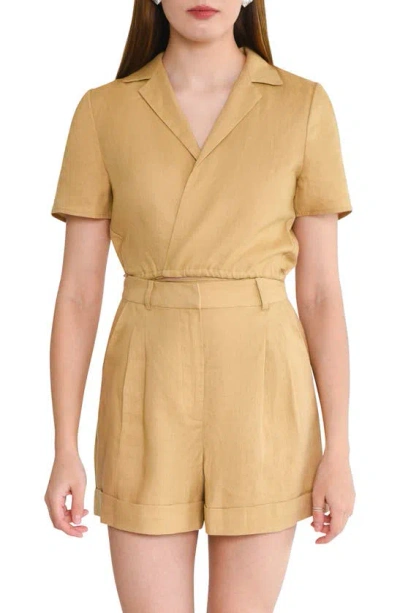 Wayf On The Road Wrap Front Top In Tan