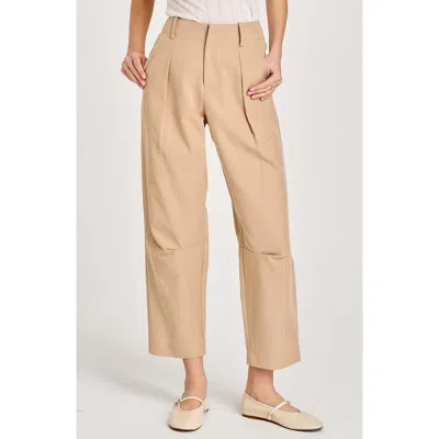 Wayf Otto Pleated Wide Leg Pants In Sand