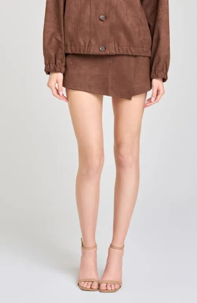 Wayf Parker Faux Wrap Skort In Burgundy
