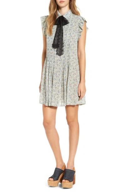 Wayf 'paxton' Tie Neck Shirtdress In Multi