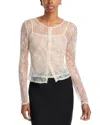 Wayf Penelope Lace Camisole & Cardigan Set In Cream