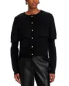 Wayf Penny Capelet Cardigan Sweater In Black
