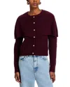 Wayf Penny Capelet Cardigan Sweater In Brown