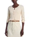 Wayf Pointelle Cardigan Sweater In Cream