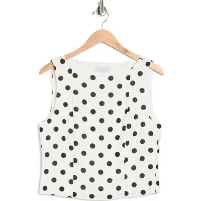 Wayf Polka Dot Linen Blend Tank In White