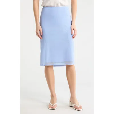 Wayf Polka Dot Midi Skirt In Blue