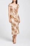 Wayf Porter Midi Skirt In Brown Python