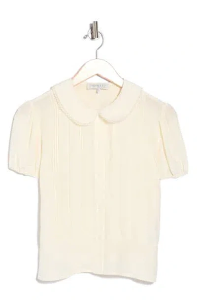 Wayf Puff Sleeve Pintuck Top In Off White