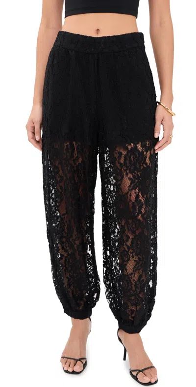 Wayf Rebecca Lace Balloon Pants Black