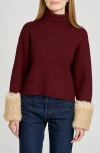 Wayf Rebecca Turtleneck Sweater In Burgundy