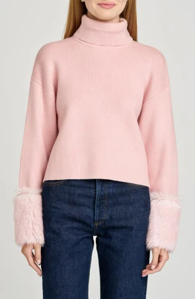 Wayf Rebecca Turtleneck Sweater In Pink