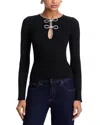 Wayf Rita Bow Trim Top In Black