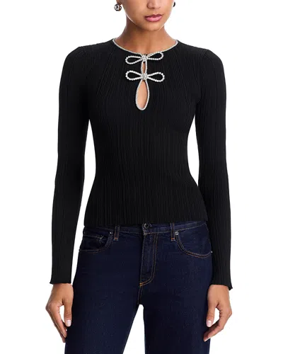 Wayf Rita Bow Trim Top In Black