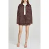 Wayf Rita Faux Suede Jacket In Brown