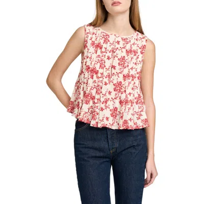 Wayf Romy Floral Pleated Top In Multi