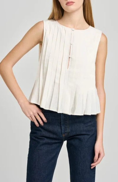 Wayf Romy Pleated Top In White