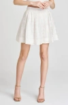 Wayf Rosalie Embroidered Miniskirt In Eggshell