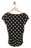 Wayf Ruched Cap Sleeve Top In Black