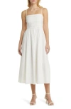 WAYF SAMMIE PLEAT STRAPLESS STRETCH COTTON SUNDRESS