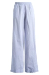 Wayf Sara Pull-on Cotton Pants In Blue-ivory Stripe