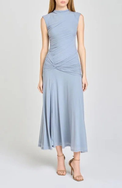Wayf Sarielle Ruched Maxi Dress In Gray