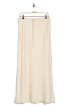 Wayf Satin Bias Maxi Skirt In Parchment
