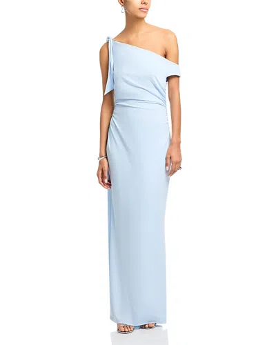 Wayf Say Less Ruched Midi Dress In Blue