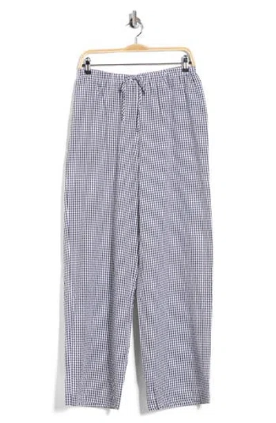 Wayf Seersucker Drawstring Pants In Blue