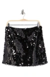 Wayf Sequin Miniskirt In Black